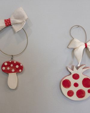 Decorative mushroom pendants – pomegranate